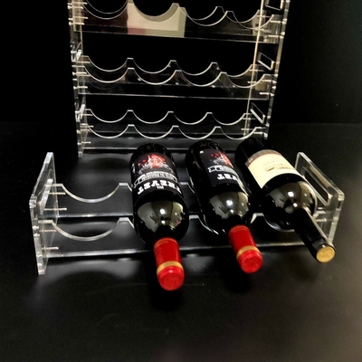 Klarer freistehender stapelbarer Flaschen-acrylsauerorganisator Display Wine Rack