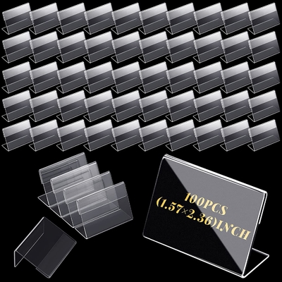 horizontale Neigungs-L-förmiger Zettelhalter 100pcs Mini Transparent Acrylic Logo Display