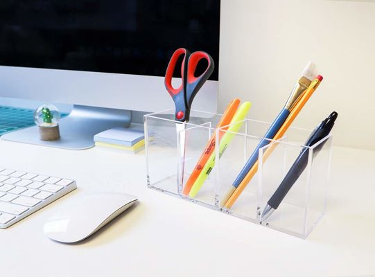 4 Gitter-transparenter Acrylbürsten-Kasten-feine Kunstfertigkeit für Büro