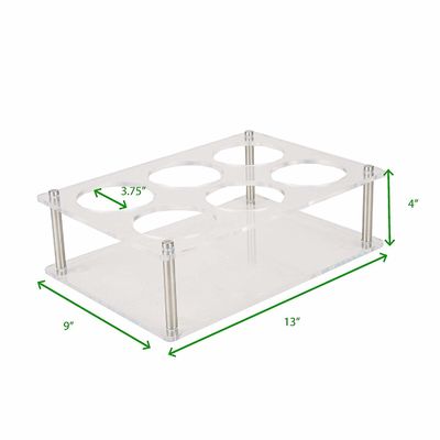 6 Fach-Acrylflaschen-Gestell-Stand-transparente Chemikalienbeständigkeit