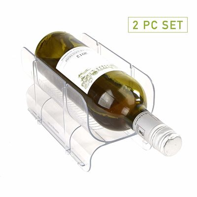 Lucite-Anzeige des doppelter Wein-Acrylflaschen-Gestell-Tischplatte-freien Raumes