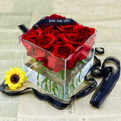 0.5mm starker Acrylblumen-Kasten mit Löchern für Valentinstag-Hochzeits-Geschenk