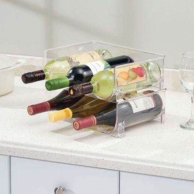 Stapelbarer stehender Acrylflaschenständer-Gestell-Halter für Küchen-Speiseschrank-Kühlschrank