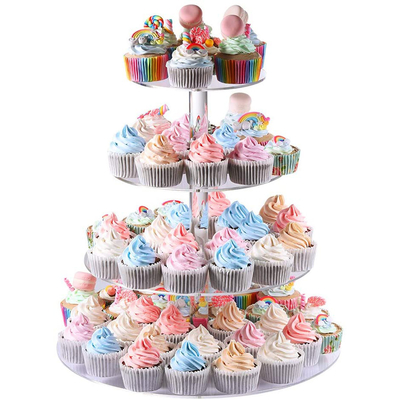 Kundenspezifische 3 4 acrylsauerstand des 5 Reihen-runder kleinen Kuchens für Hochzeitsfest